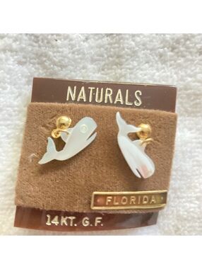 Vintage dangle whale earrings